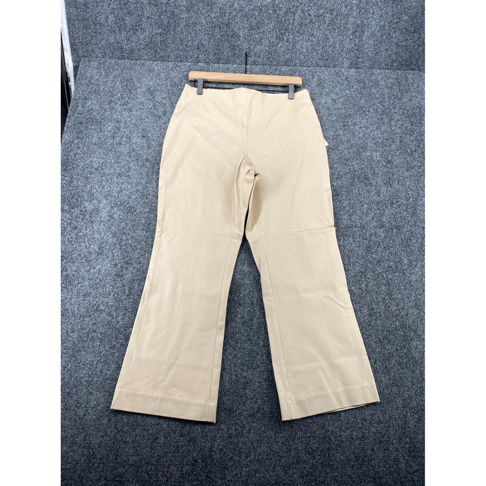 A New Day Kick Flare Pants Women 12 Regular Tan Highest Rise Stretch Office NWT